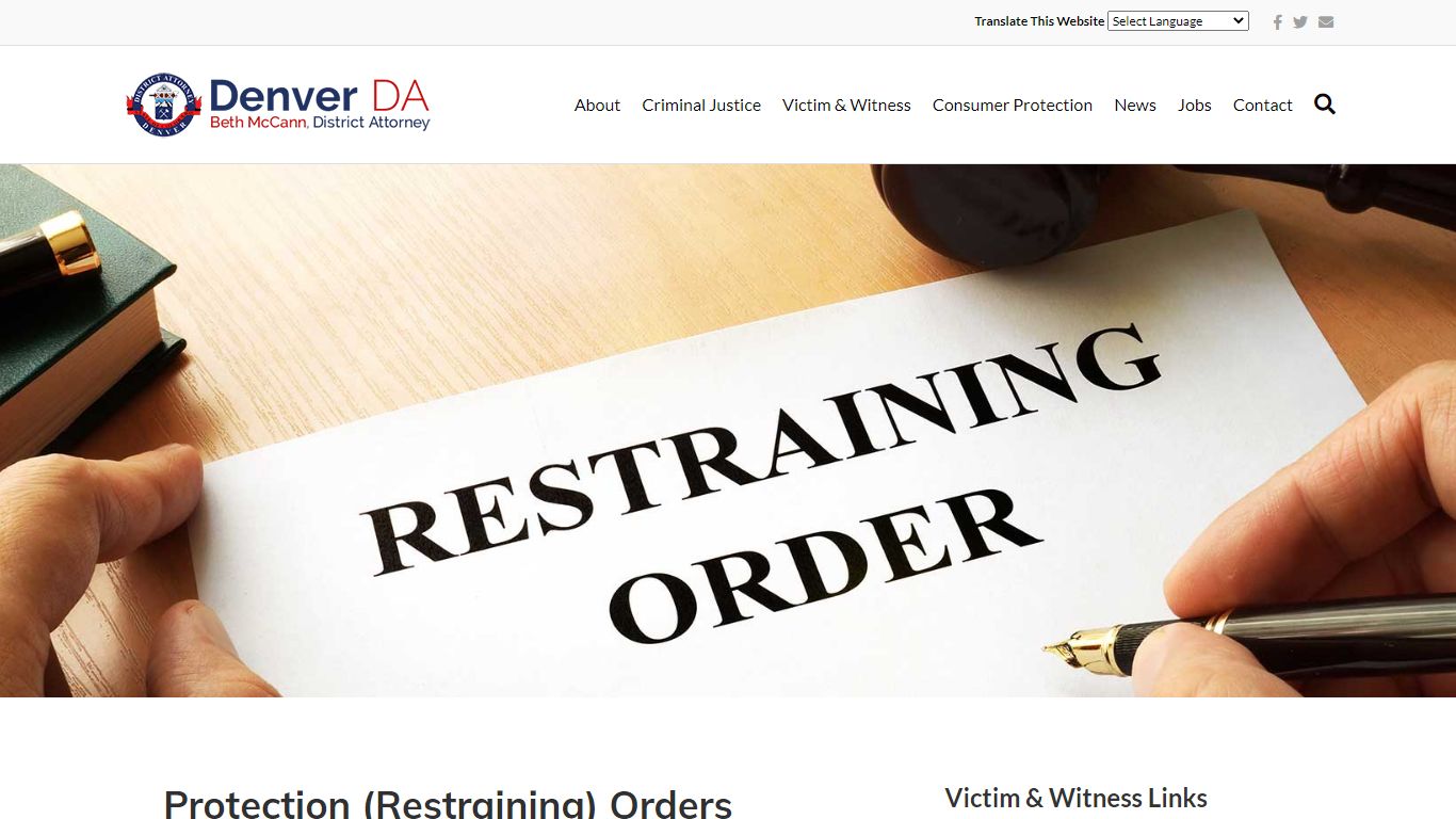 Protection (Restraining) Orders – Denver DA