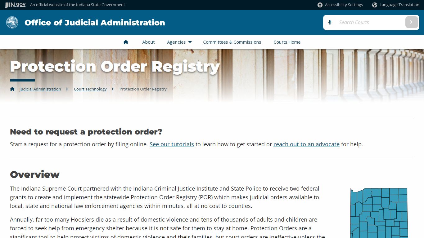 Protection Order Registry - Office of Judicial Administration
